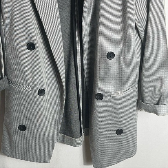 Black Tape Women’s Gray Pinstripe Blazer Small – Double Breasted Jacket - Picture 6 of 8